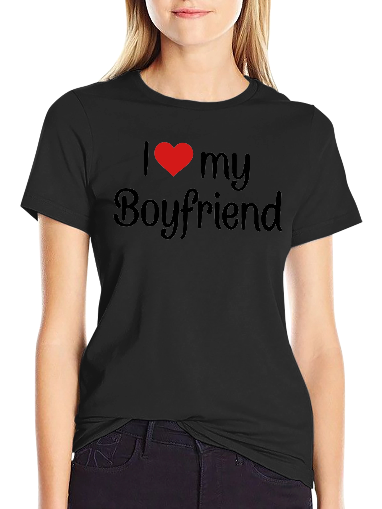 I Heart My Boyfriend Black T-Shirt