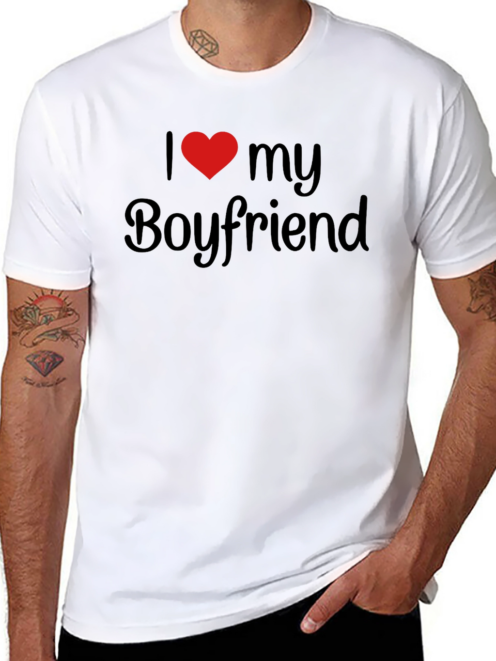 I Heart My Boyfriend Black T-Shirt