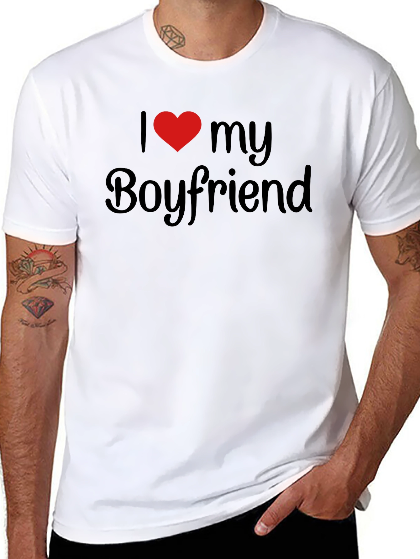 I Heart My Boyfriend Black T-Shirt