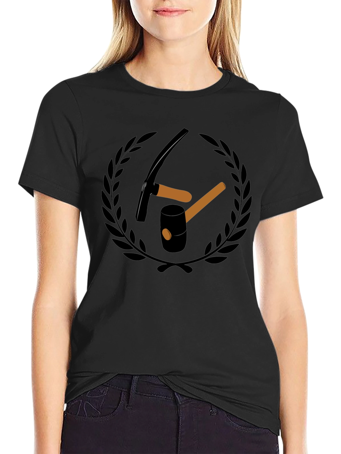 Mining Tools Graphic Tee - Black Cotton T-Shirt