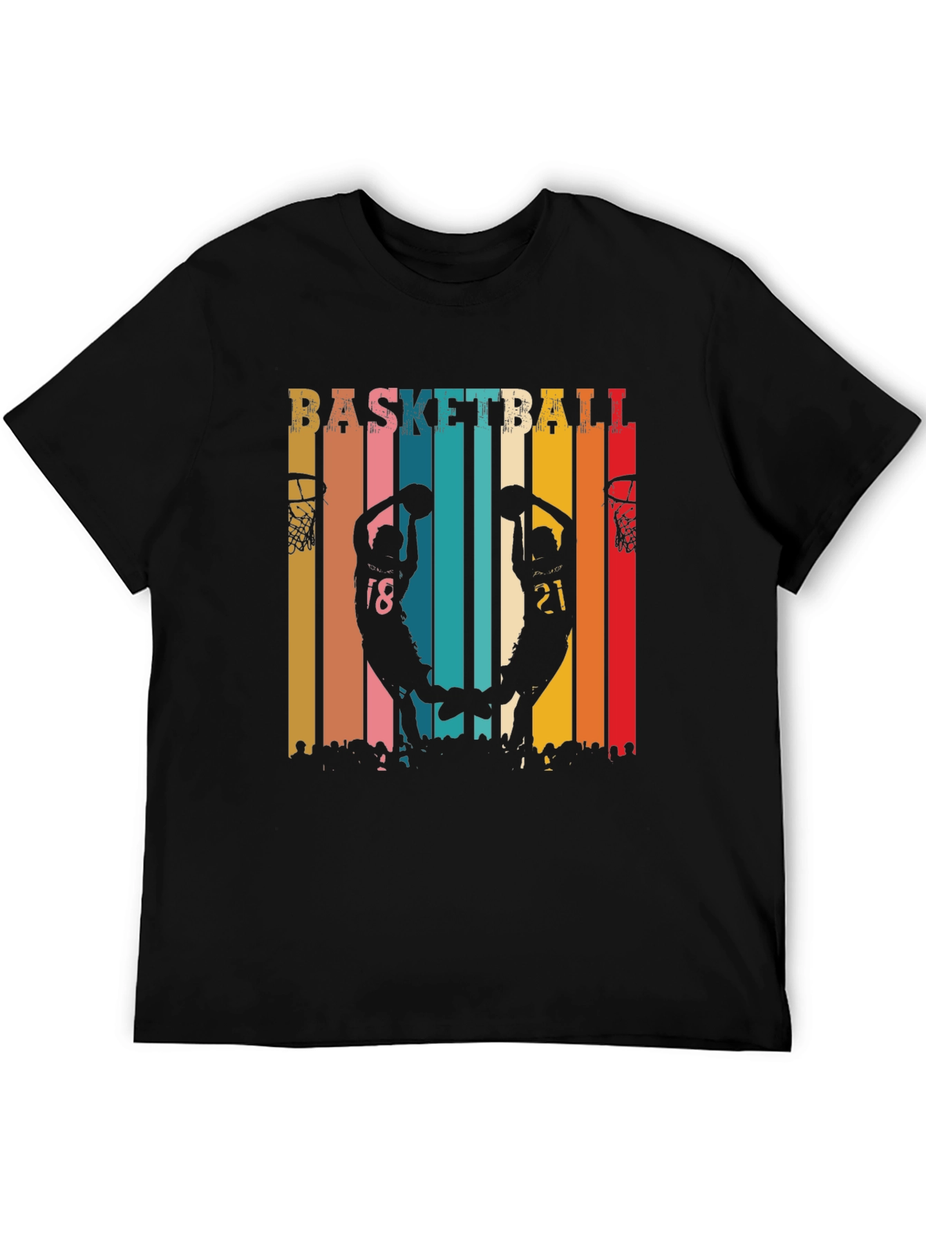 Basketball Silhouette Graphic Tee - Retro Style