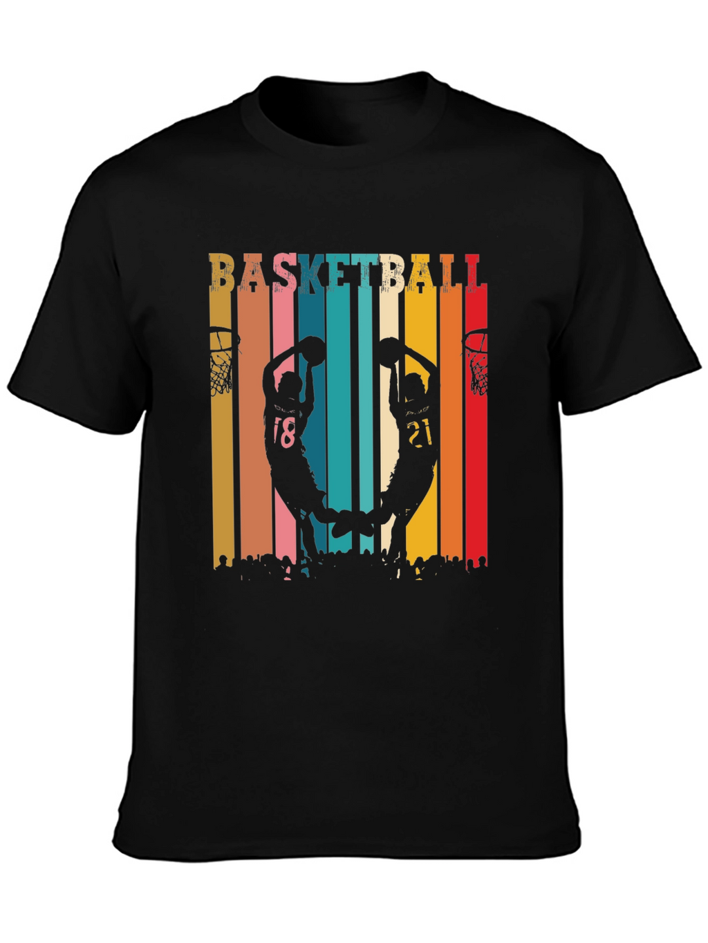 Basketball Silhouette Graphic Tee - Retro Style