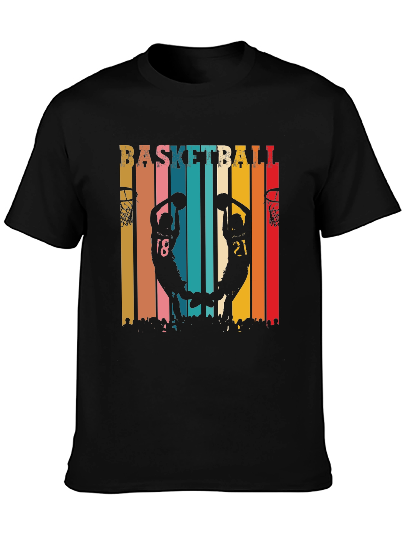 Basketball Silhouette Graphic Tee - Retro Style