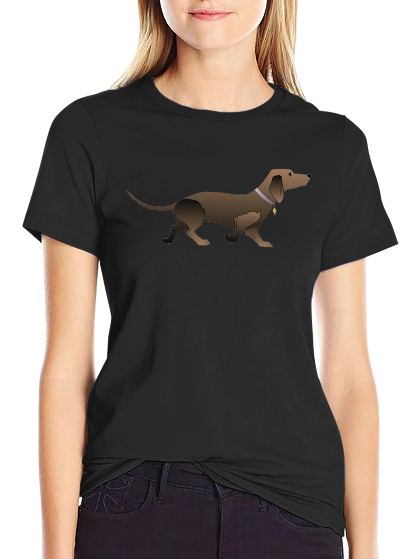 Dachshund Graphic Tee - Black Unisex T-Shirt