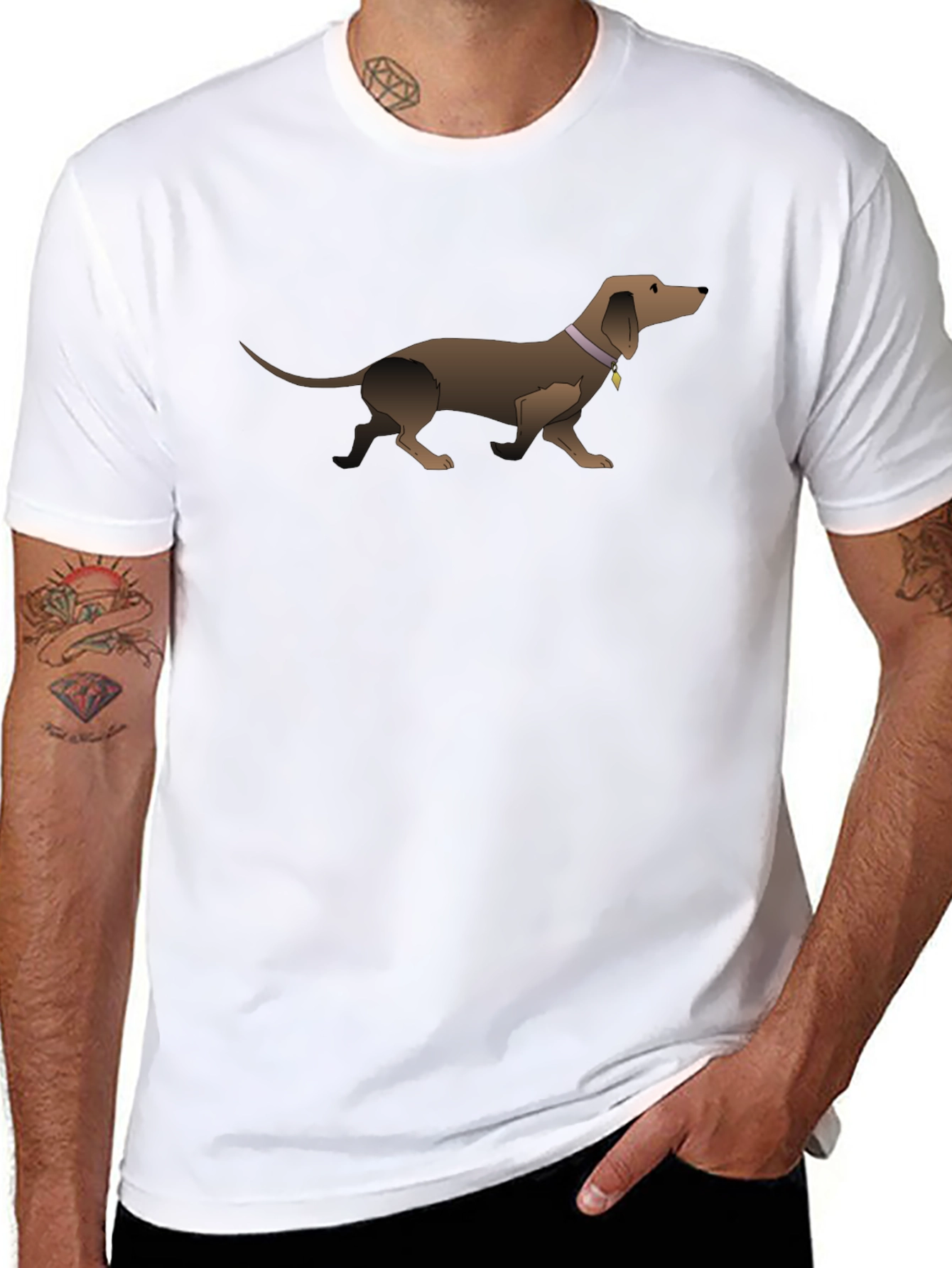 Dachshund Graphic Tee - Black Unisex T-Shirt