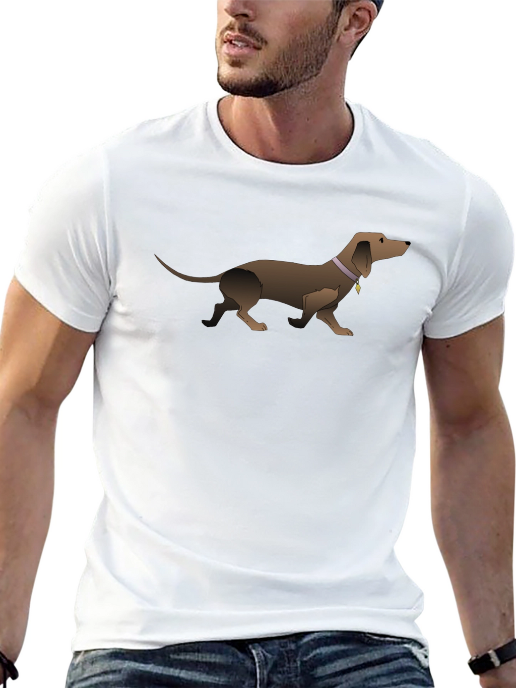 Dachshund Graphic Tee - Black Unisex T-Shirt