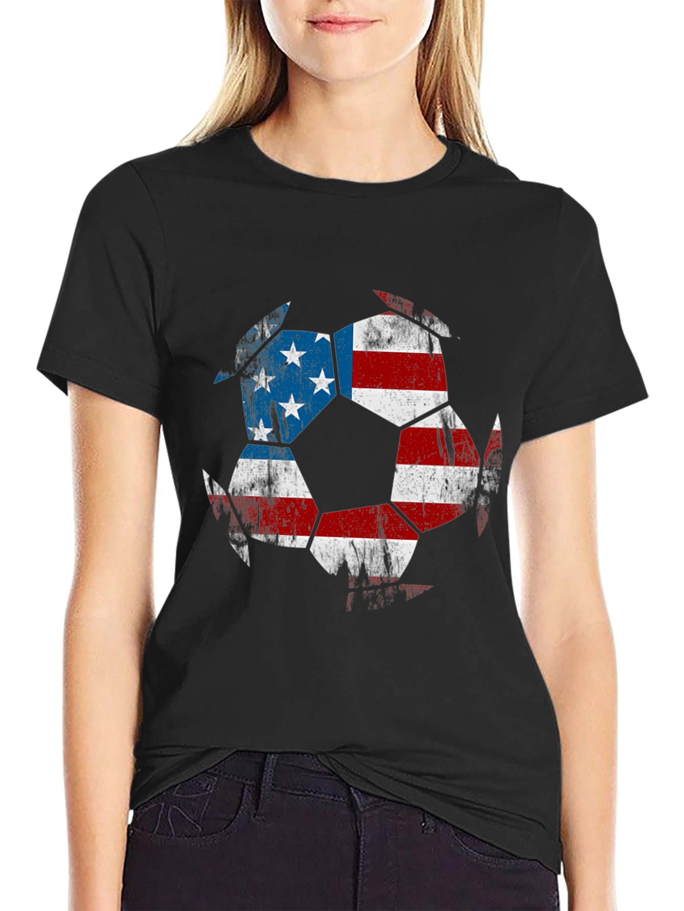 USA Flag Soccer Ball T-Shirt