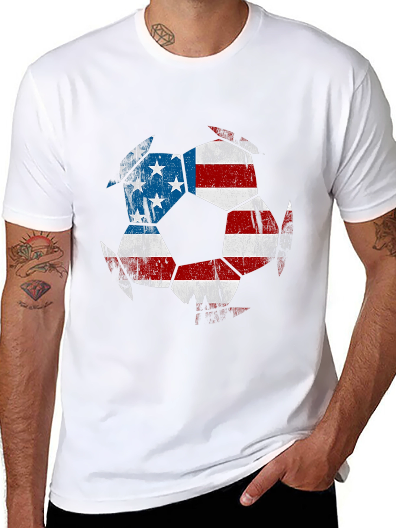USA Flag Soccer Ball T-Shirt