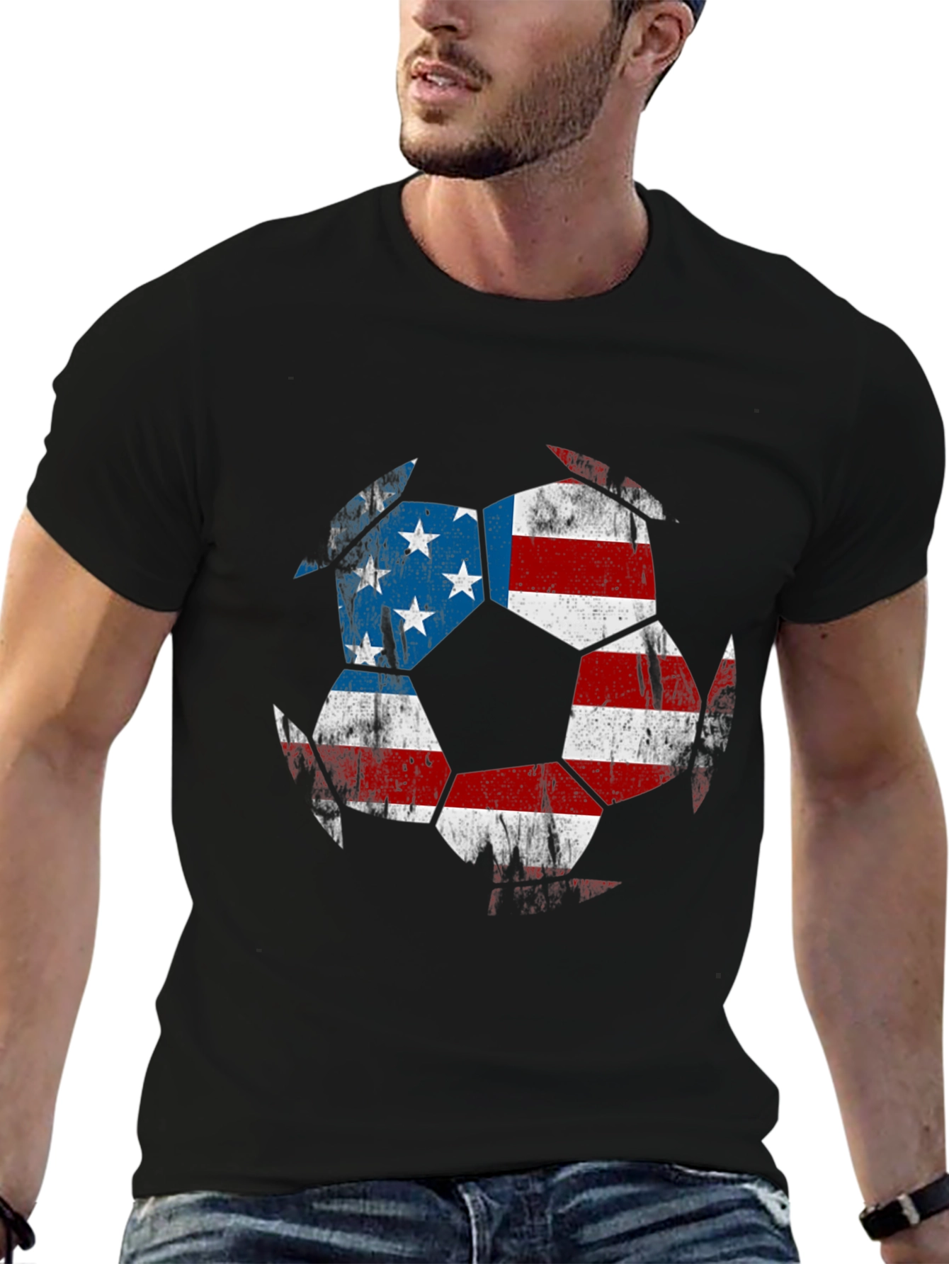 USA Flag Soccer Ball T-Shirt