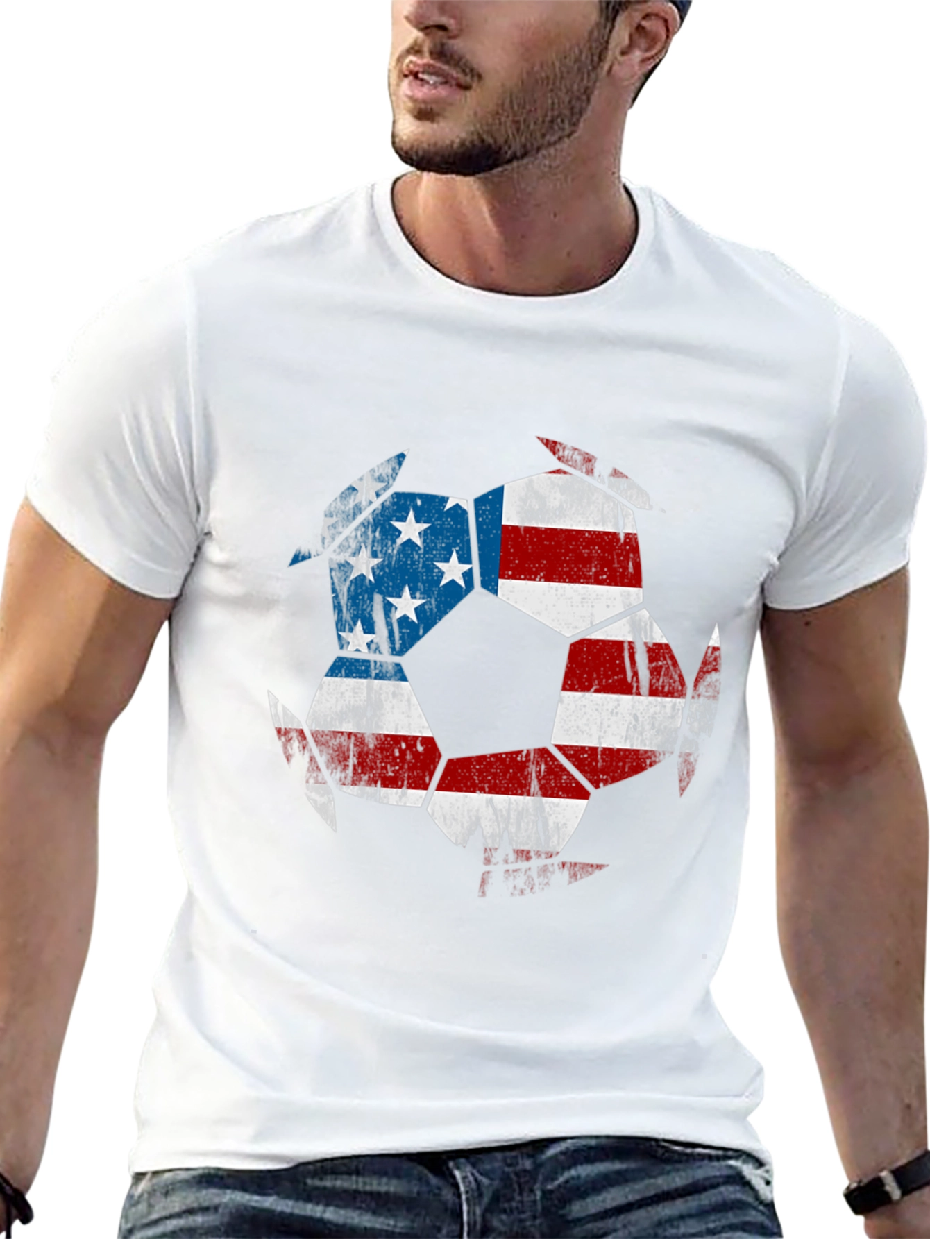 USA Flag Soccer Ball T-Shirt