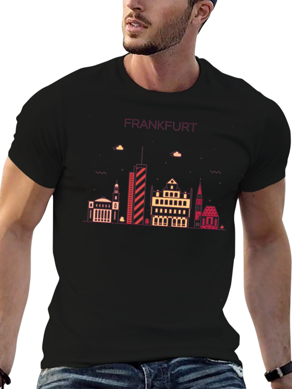 Frankfurt Skyline Graphic Tee - Stylish Cityscape T-Shirt