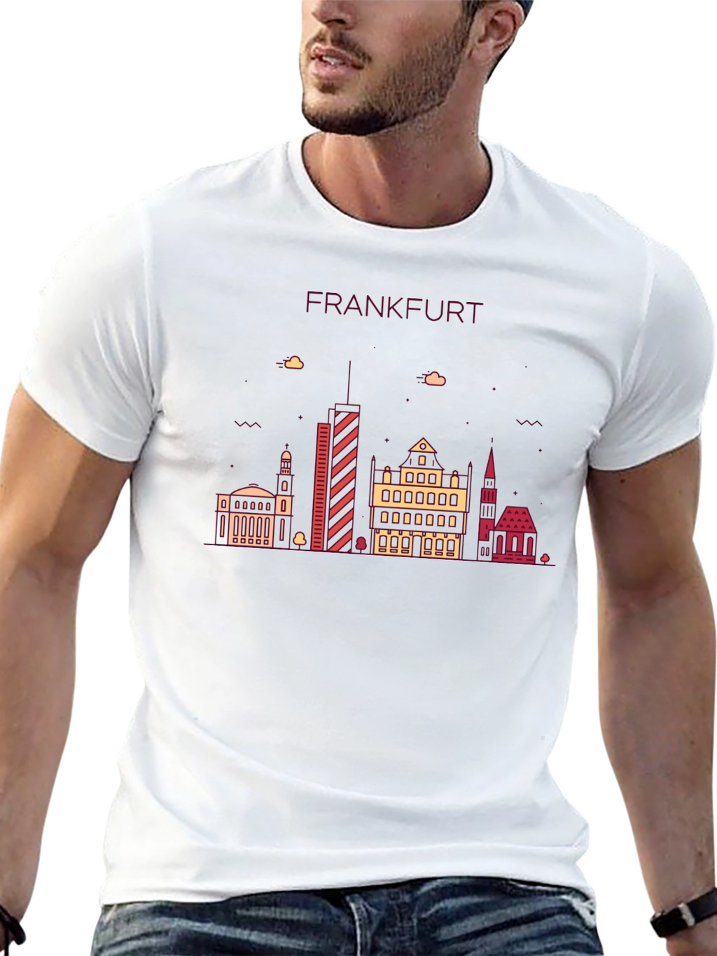 Frankfurt Skyline Graphic Tee - Stylish Cityscape T-Shirt
