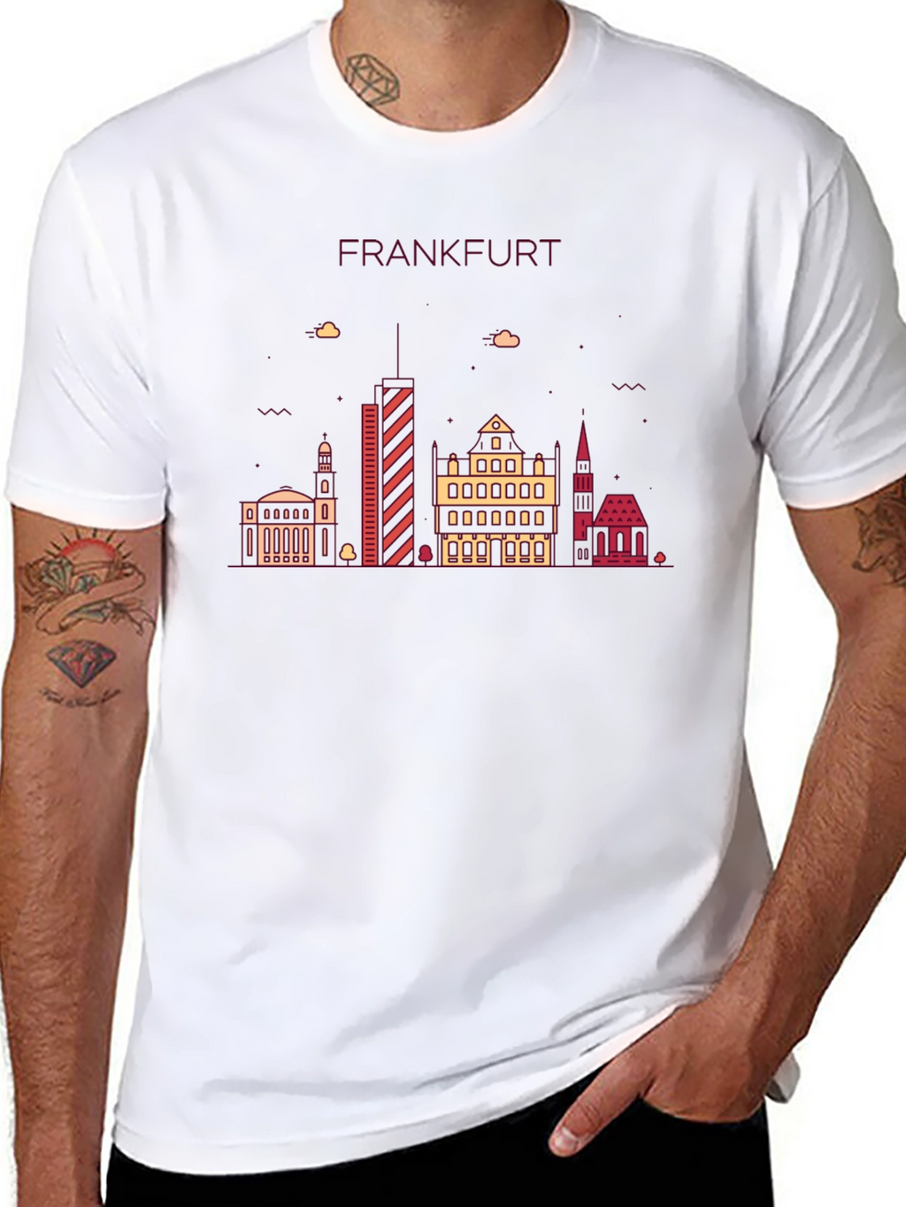 Frankfurt Skyline Graphic Tee - Stylish Cityscape T-Shirt