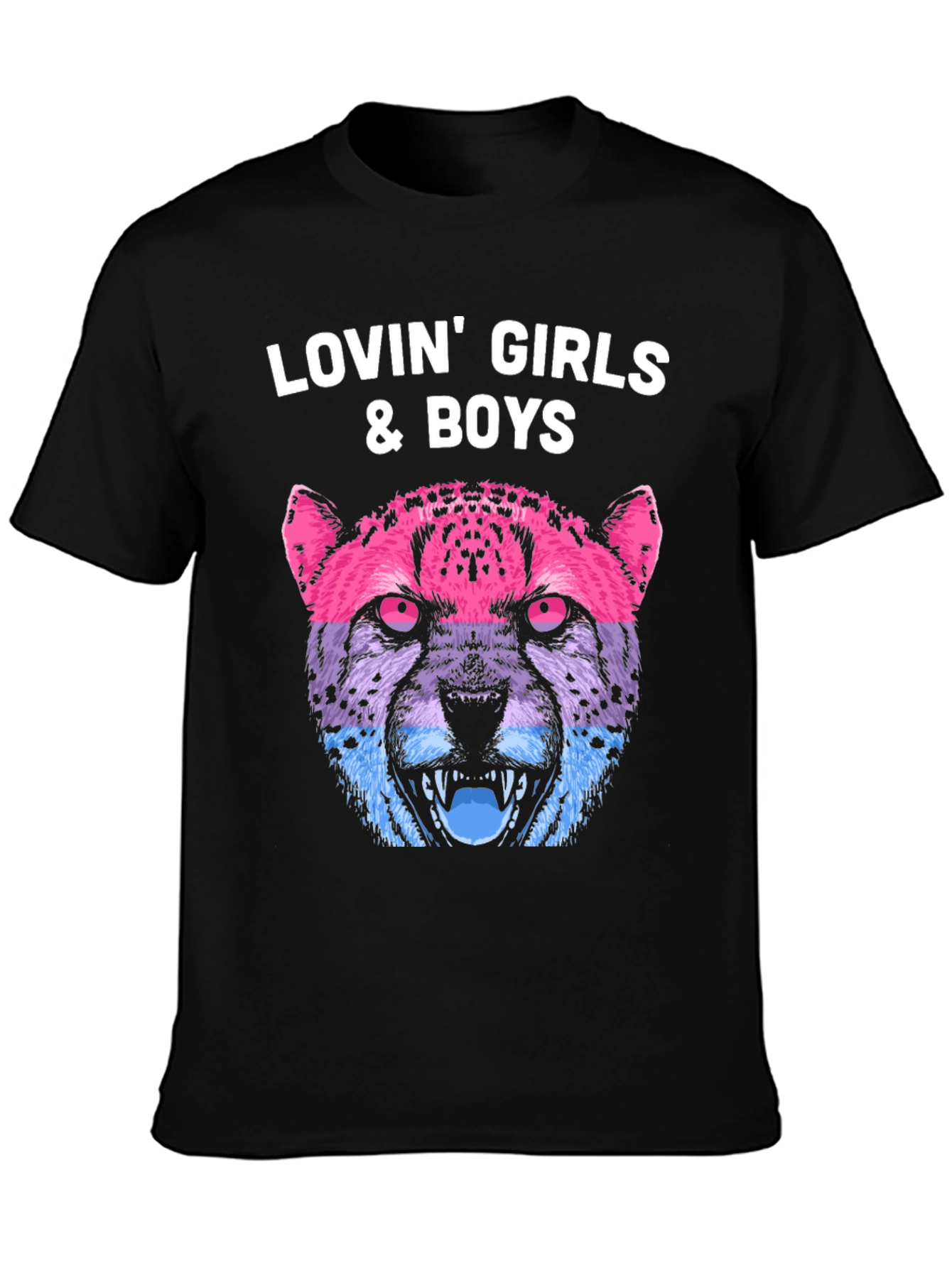Lovin All Cheetah Graphic Tee - Unisex Black T-Shirt