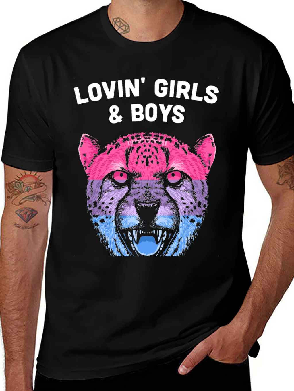 Lovin All Cheetah Graphic Tee - Unisex Black T-Shirt