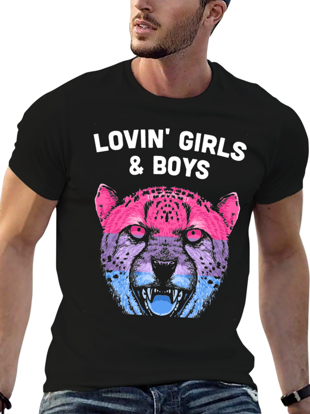 Lovin All Cheetah Graphic Tee - Unisex Black T-Shirt