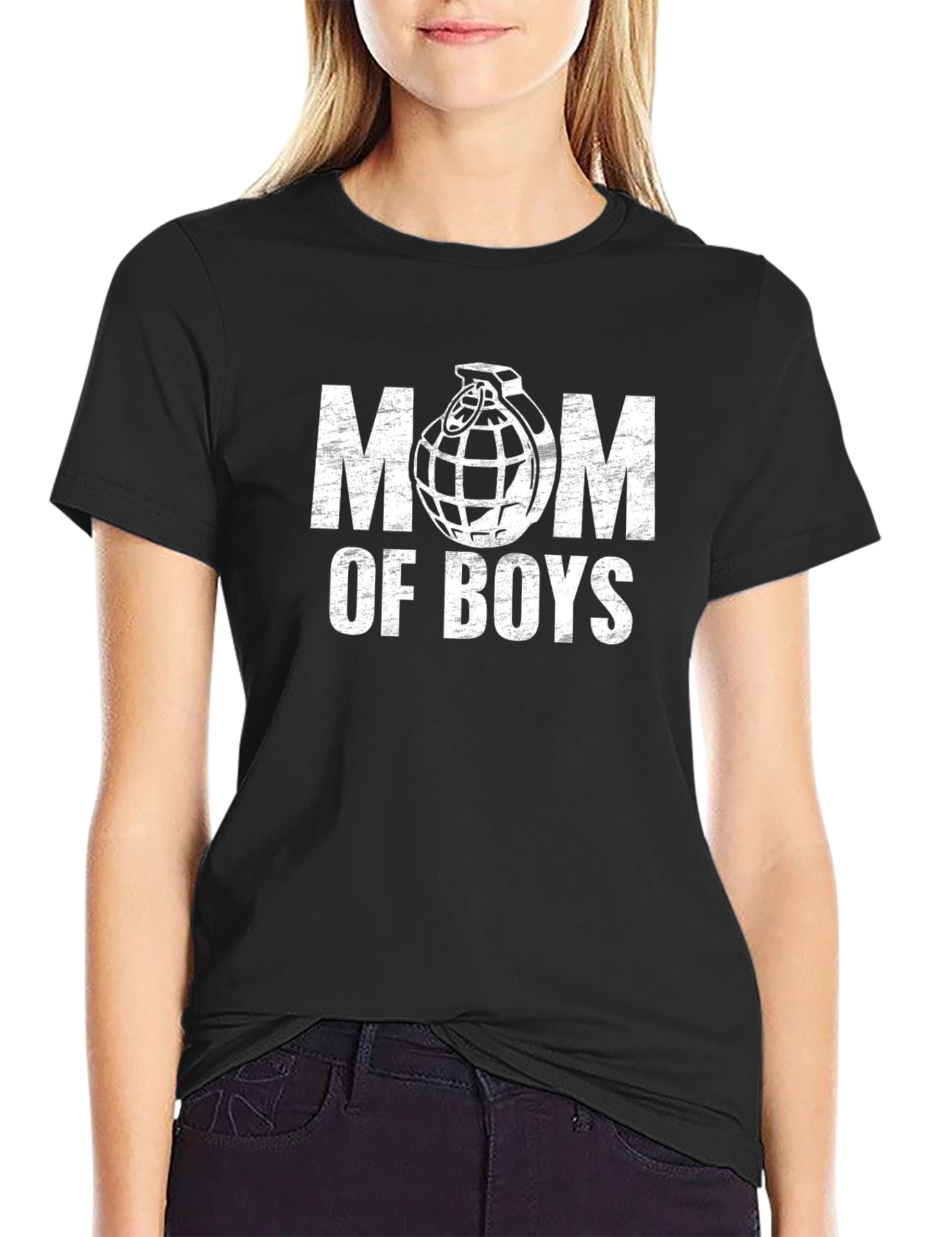 Mom of Boys Grenade Graphic T-Shirt
