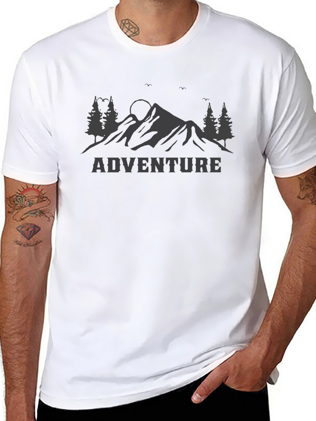 Adventure Mountain Graphic Tee - Black