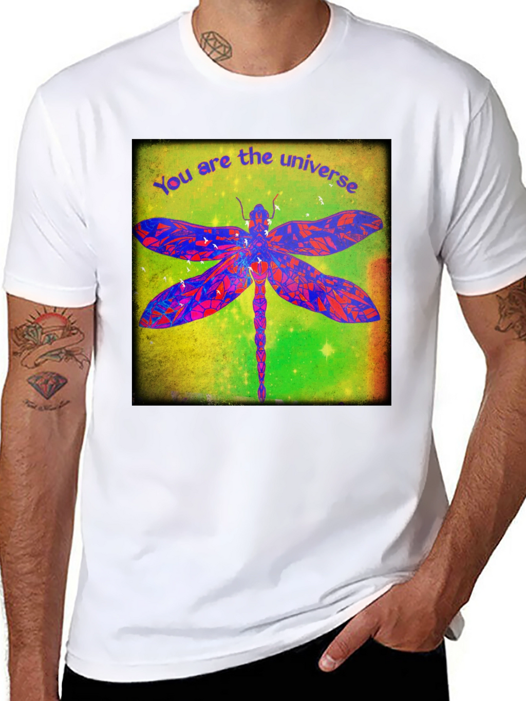 Universe Dragonfly Graphic T-Shirt