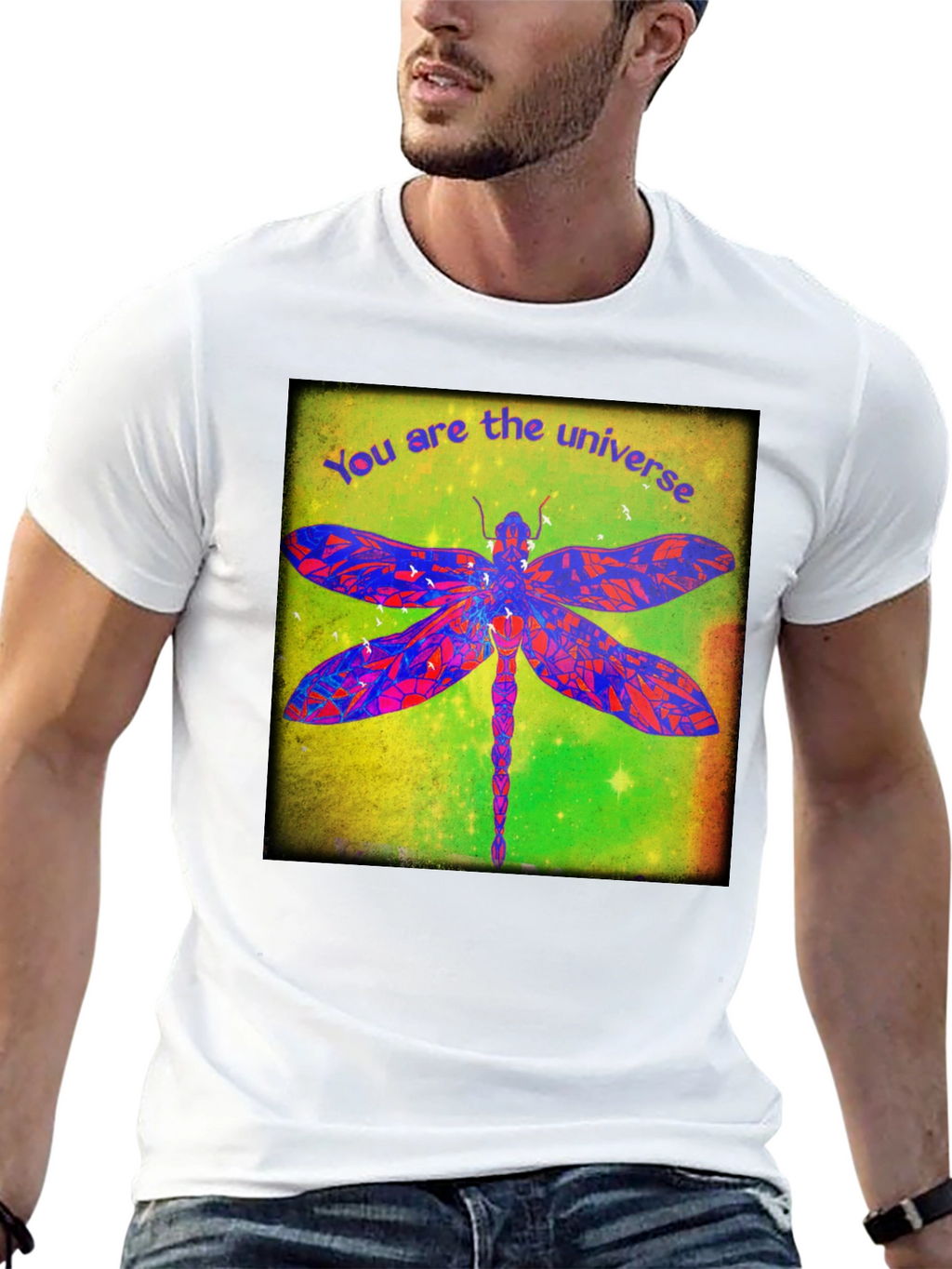 Universe Dragonfly Graphic T-Shirt