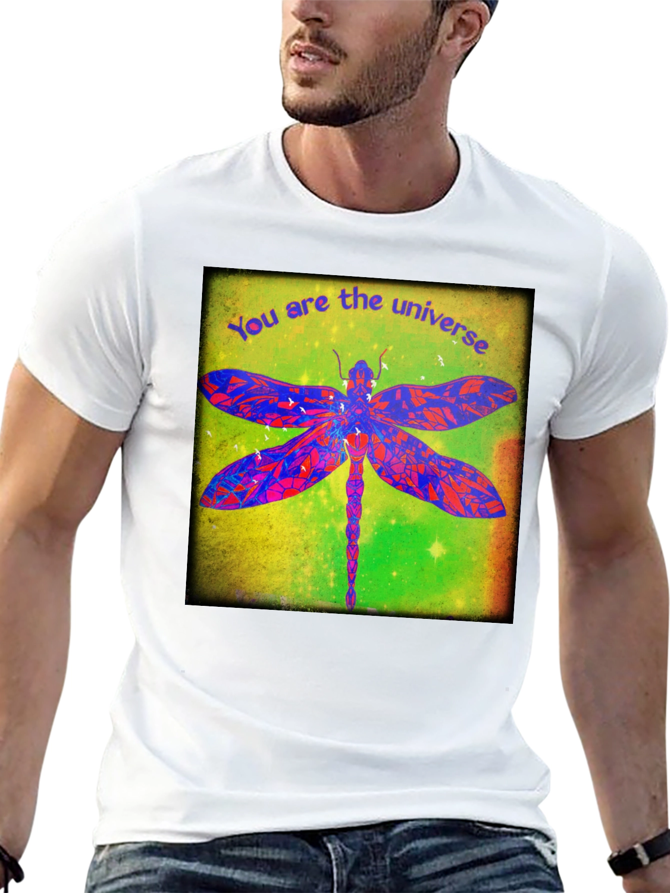 Universe Dragonfly Graphic T-Shirt