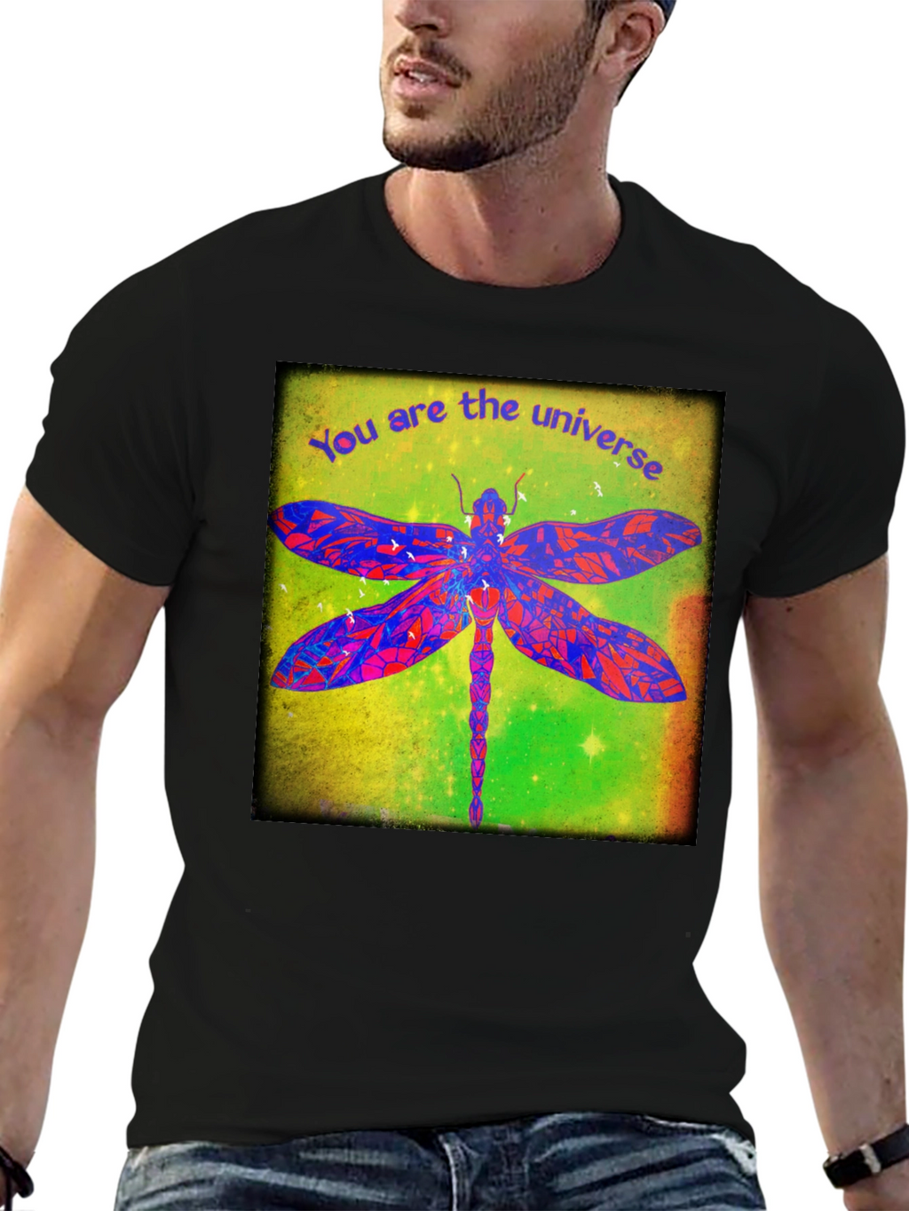 Universe Dragonfly Graphic T-Shirt