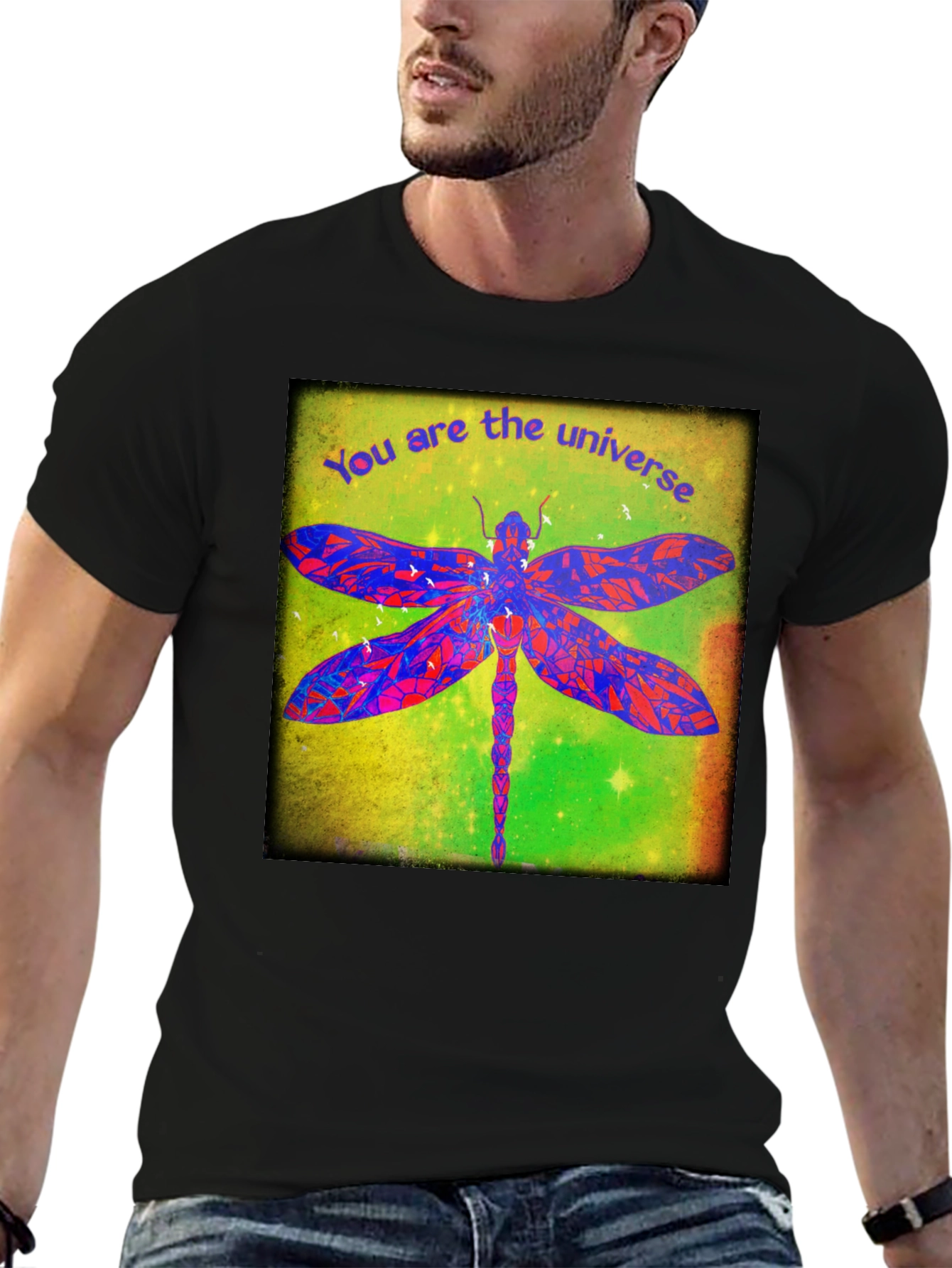 Universe Dragonfly Graphic T-Shirt