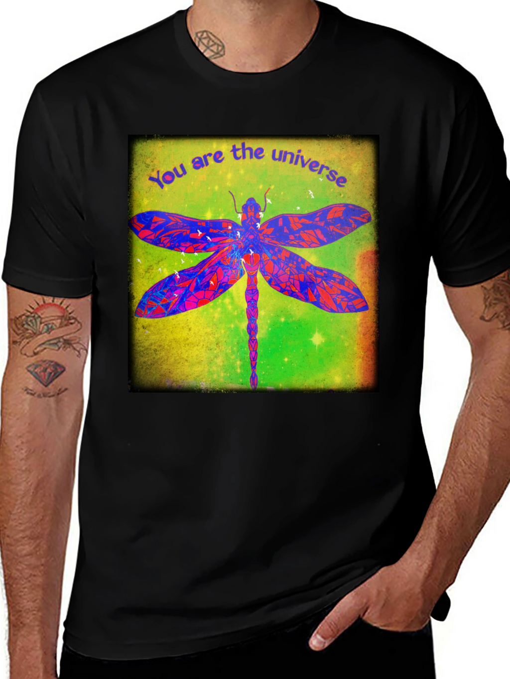 Universe Dragonfly Graphic T-Shirt