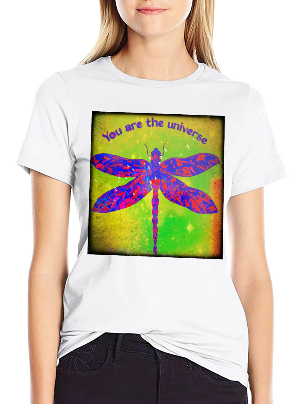 Universe Dragonfly Graphic T-Shirt