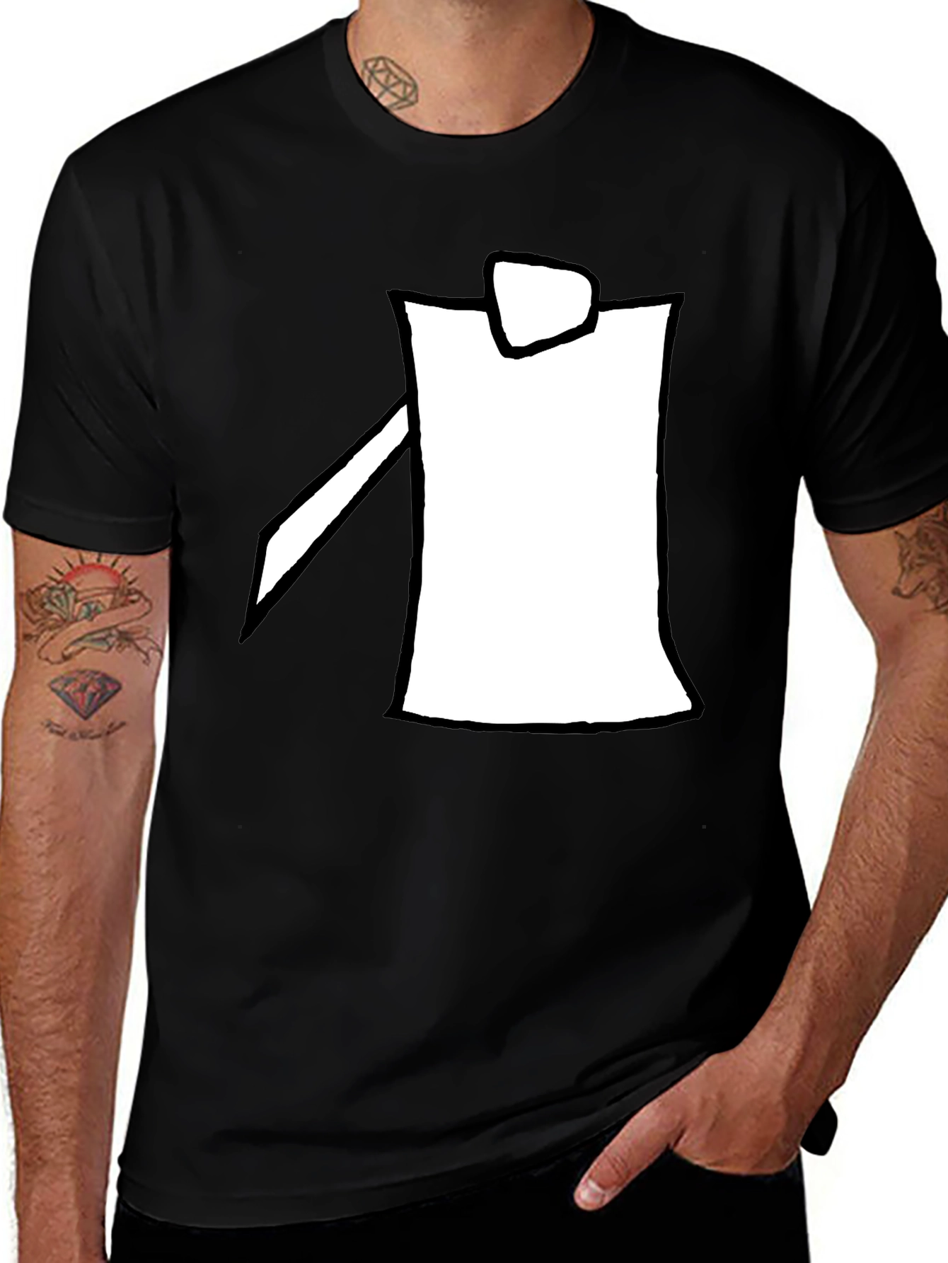 Modern Minimalist Black Graphic Tee