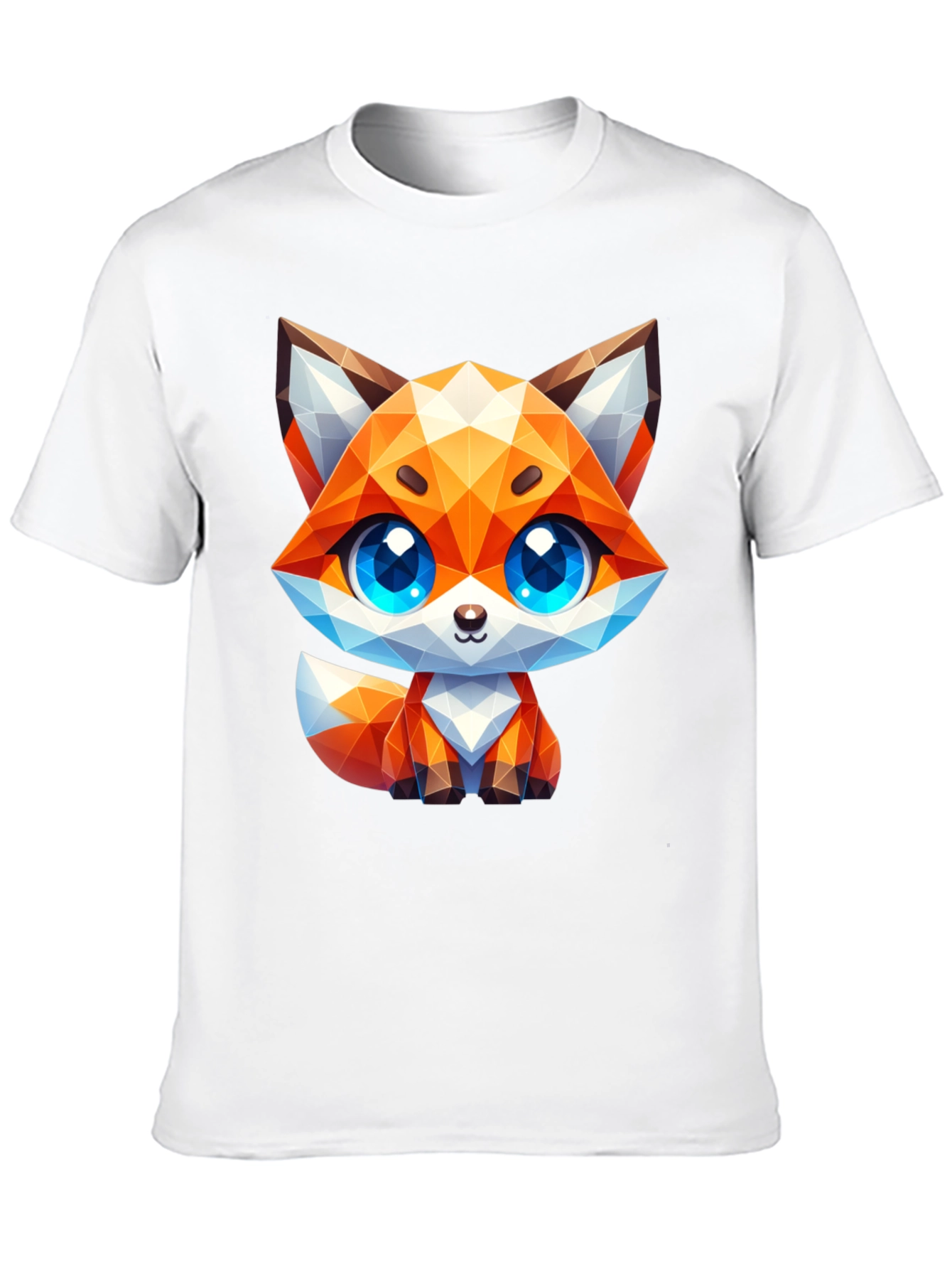 Geometric Fox Graphic Tee - Stylish Animal Print Shirt