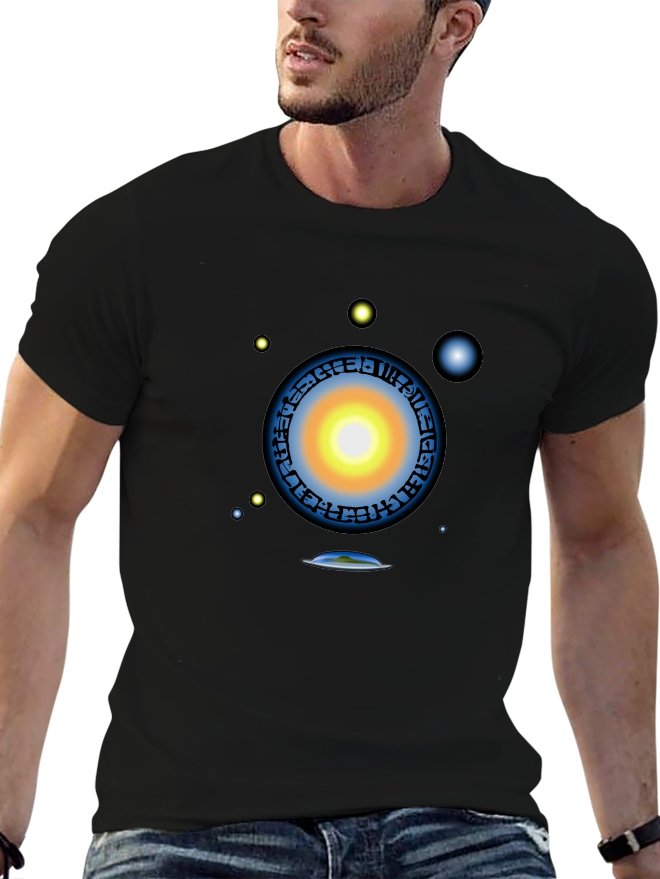 Cosmic Portal Graphic T-Shirt - Black Tee