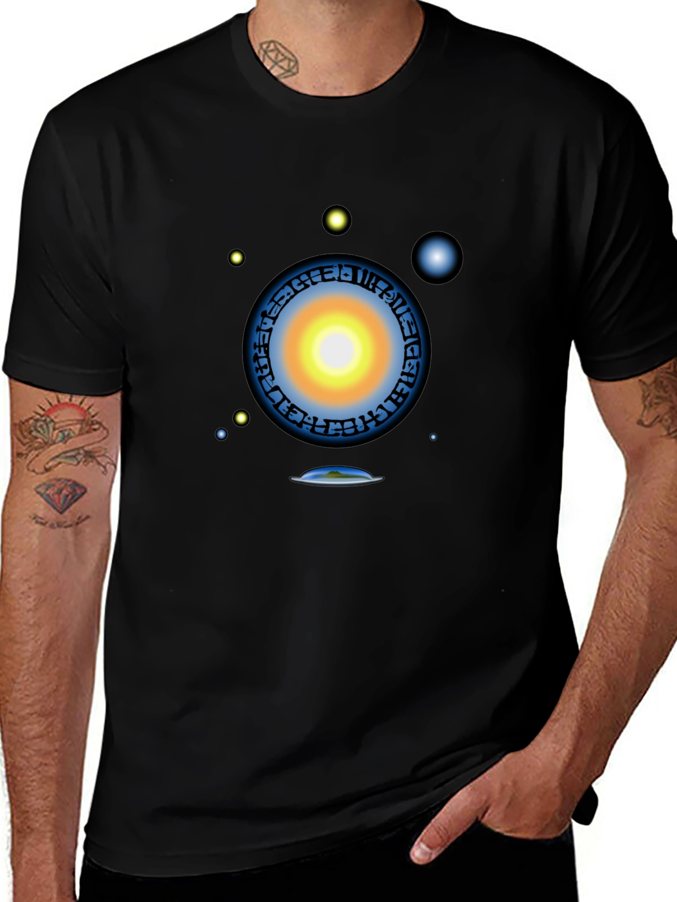 Cosmic Portal Graphic T-Shirt - Black Tee