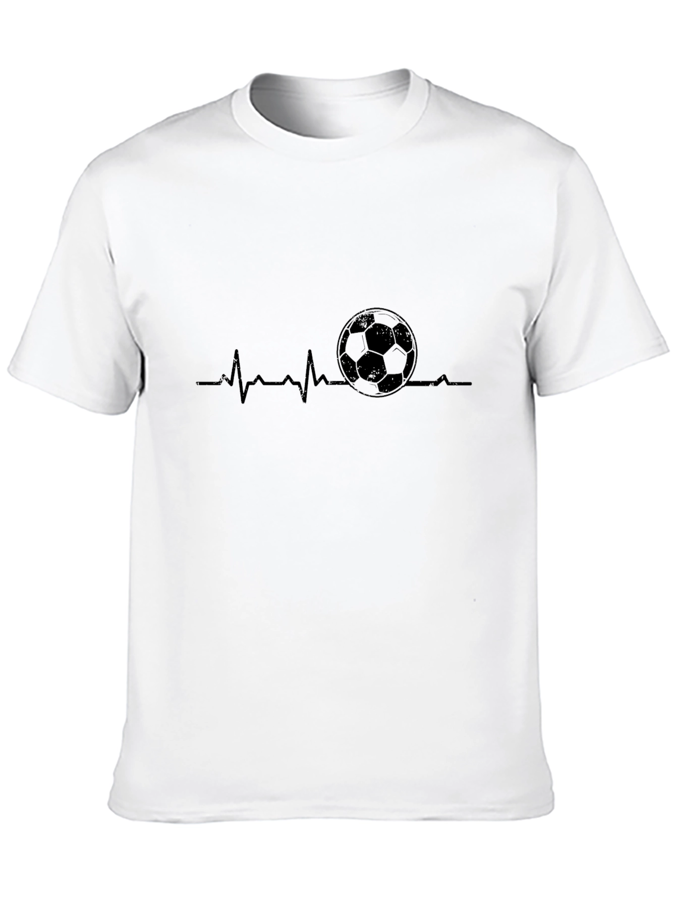 Soccer Heartbeat T-Shirt - Black