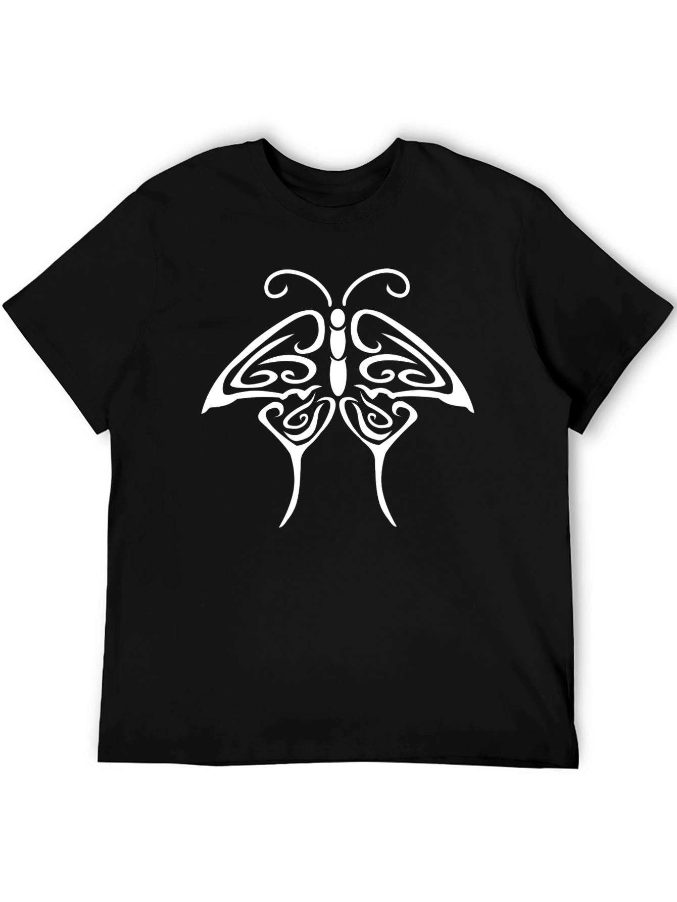 Butterfly Graphic Tee - Black Cotton Shirt