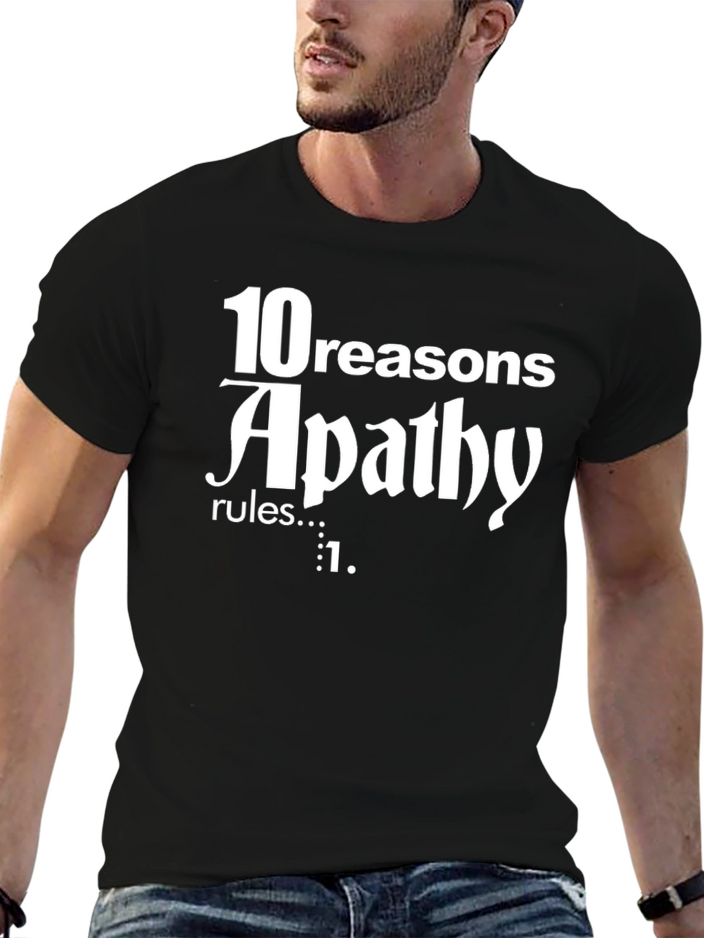 Apathy Rules Graphic T-Shirt - Black Cotton Tee