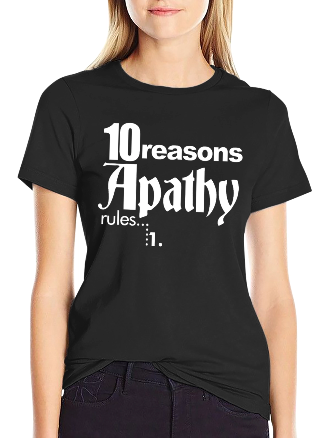 Apathy Rules Graphic T-Shirt - Black Cotton Tee