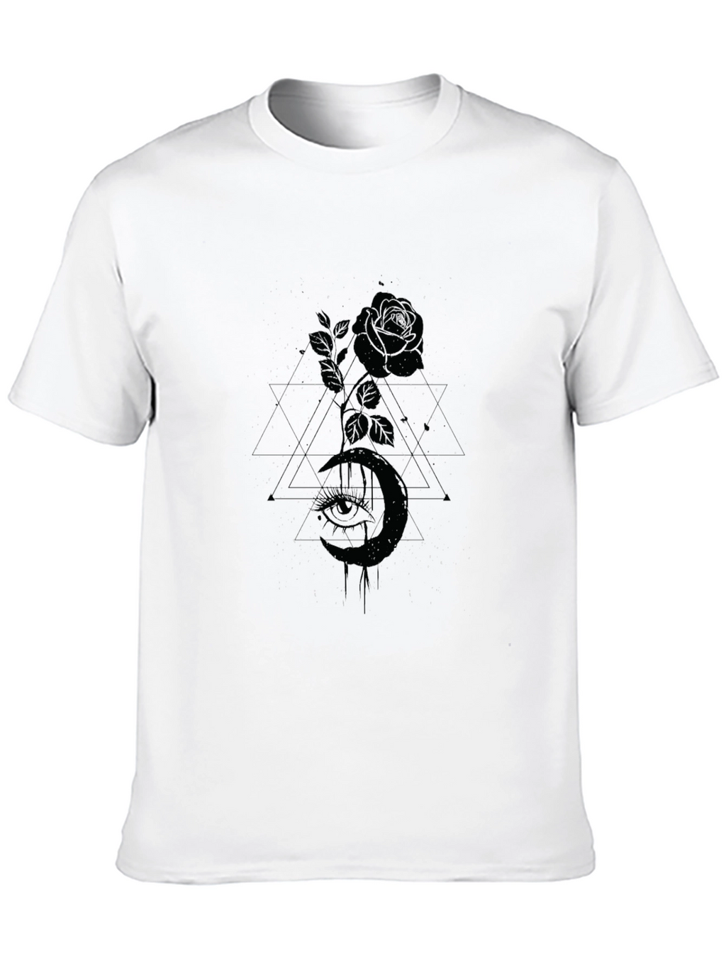 Mystic Rose Graphic Black T-Shirt