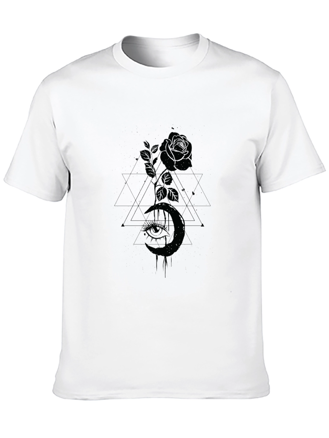 Mystic Rose Graphic Black T-Shirt