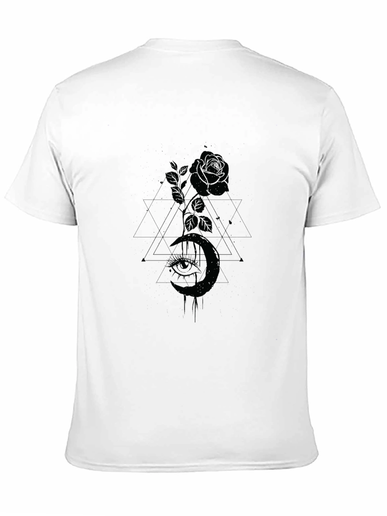 Mystic Rose Graphic Black T-Shirt