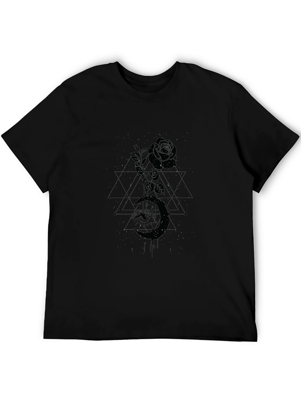 Mystic Rose Graphic Black T-Shirt
