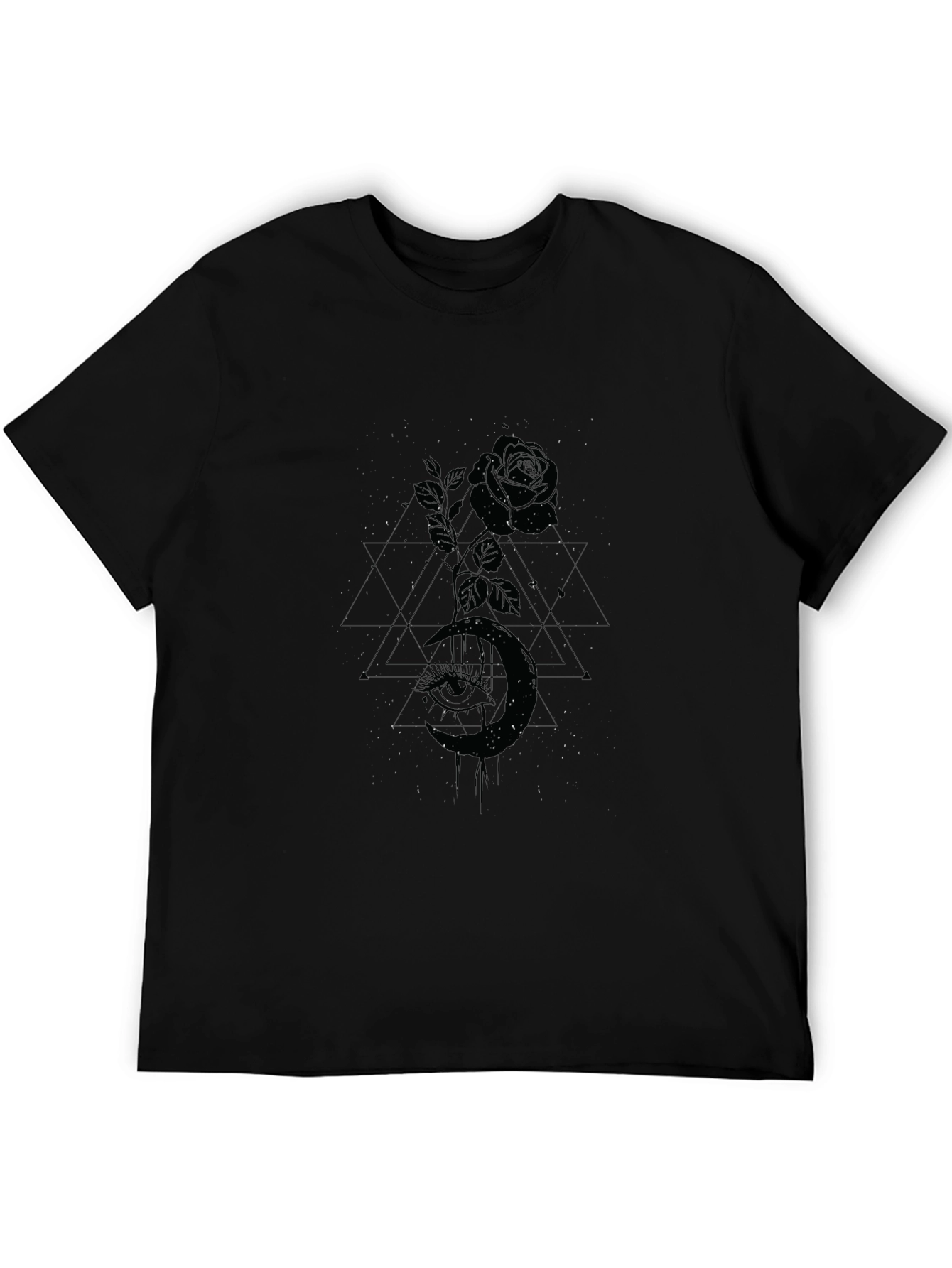 Mystic Rose Graphic Black T-Shirt