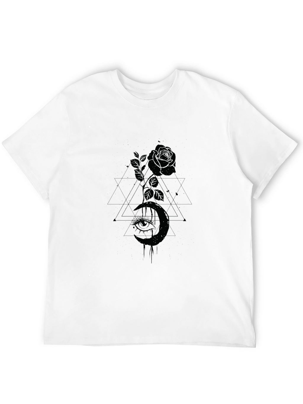 Mystic Rose Graphic Black T-Shirt