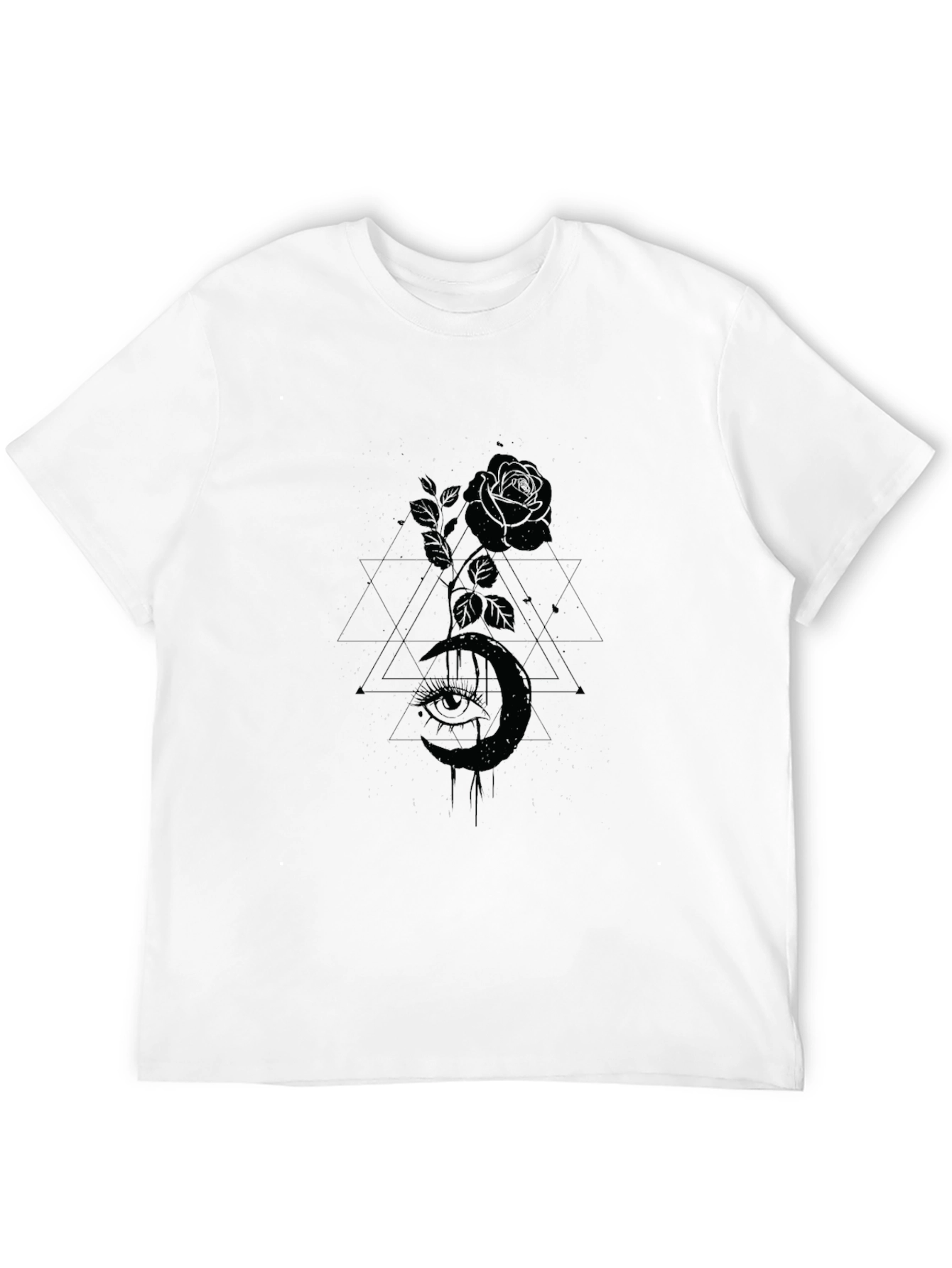 Mystic Rose Graphic Black T-Shirt