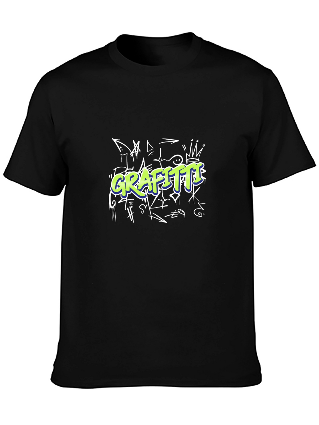 Graffiti Style Graphic Black T-Shirt