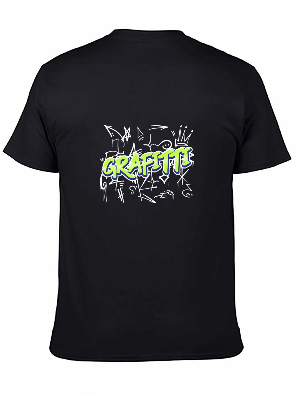 Graffiti Style Graphic Black T-Shirt