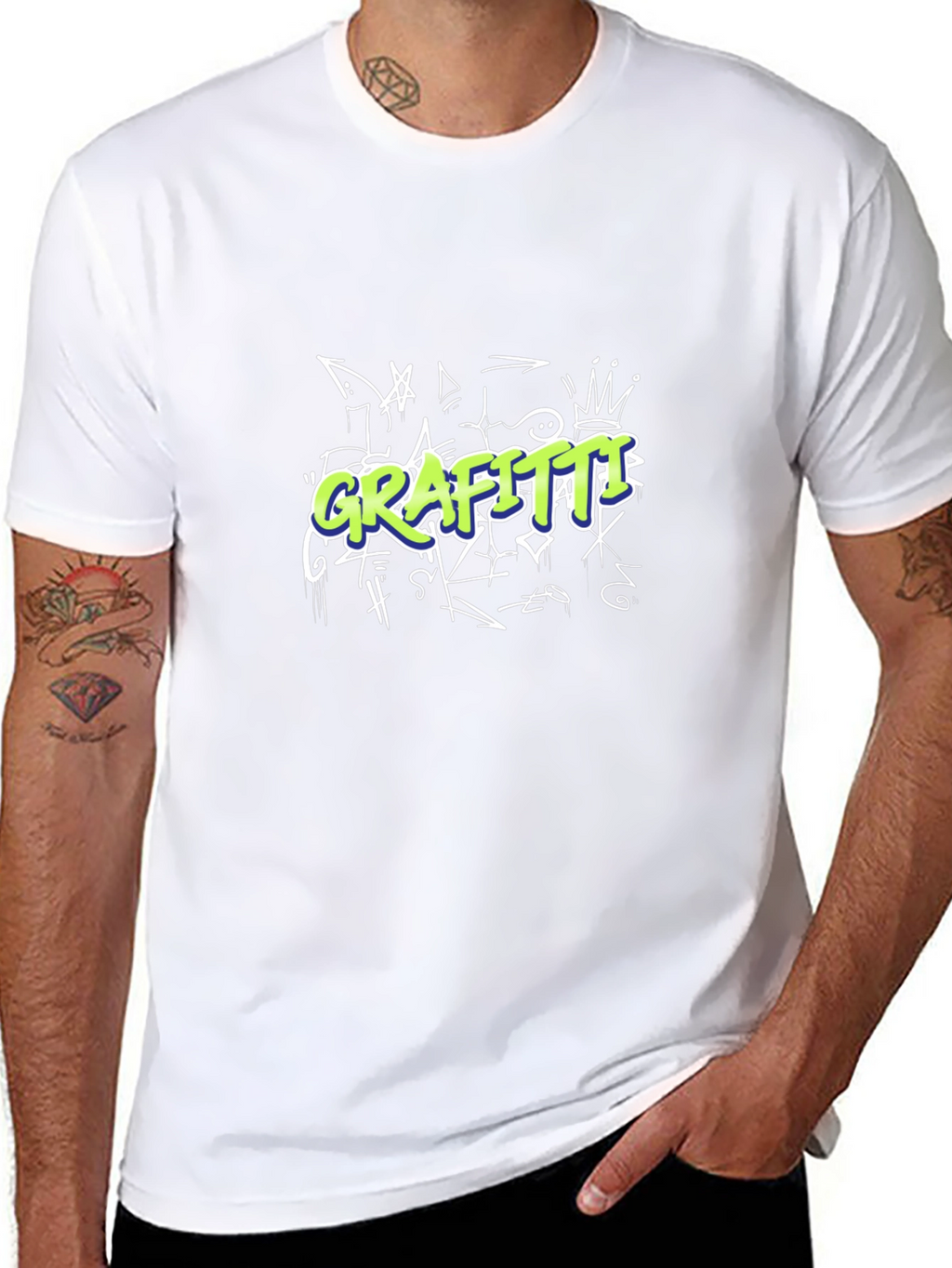 Graffiti Style Graphic Black T-Shirt
