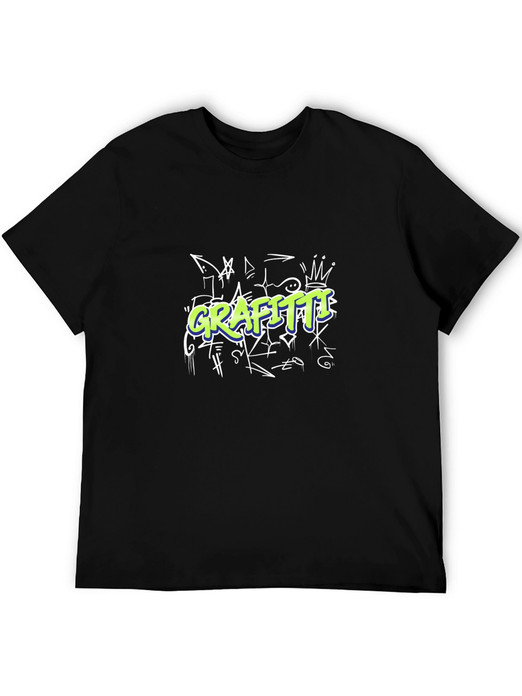 Graffiti Style Graphic Black T-Shirt