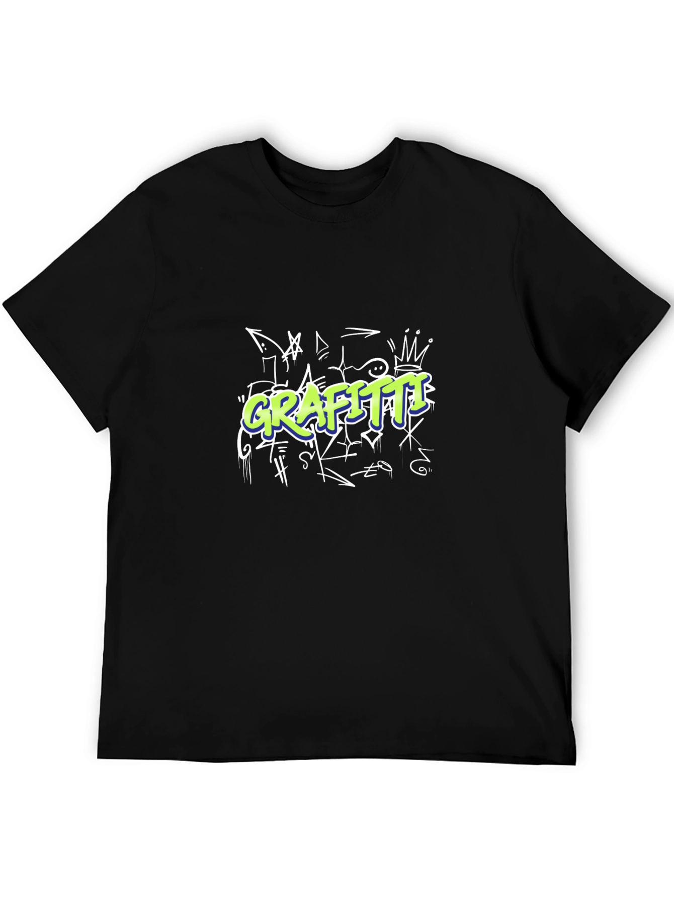 Graffiti Style Graphic Black T-Shirt