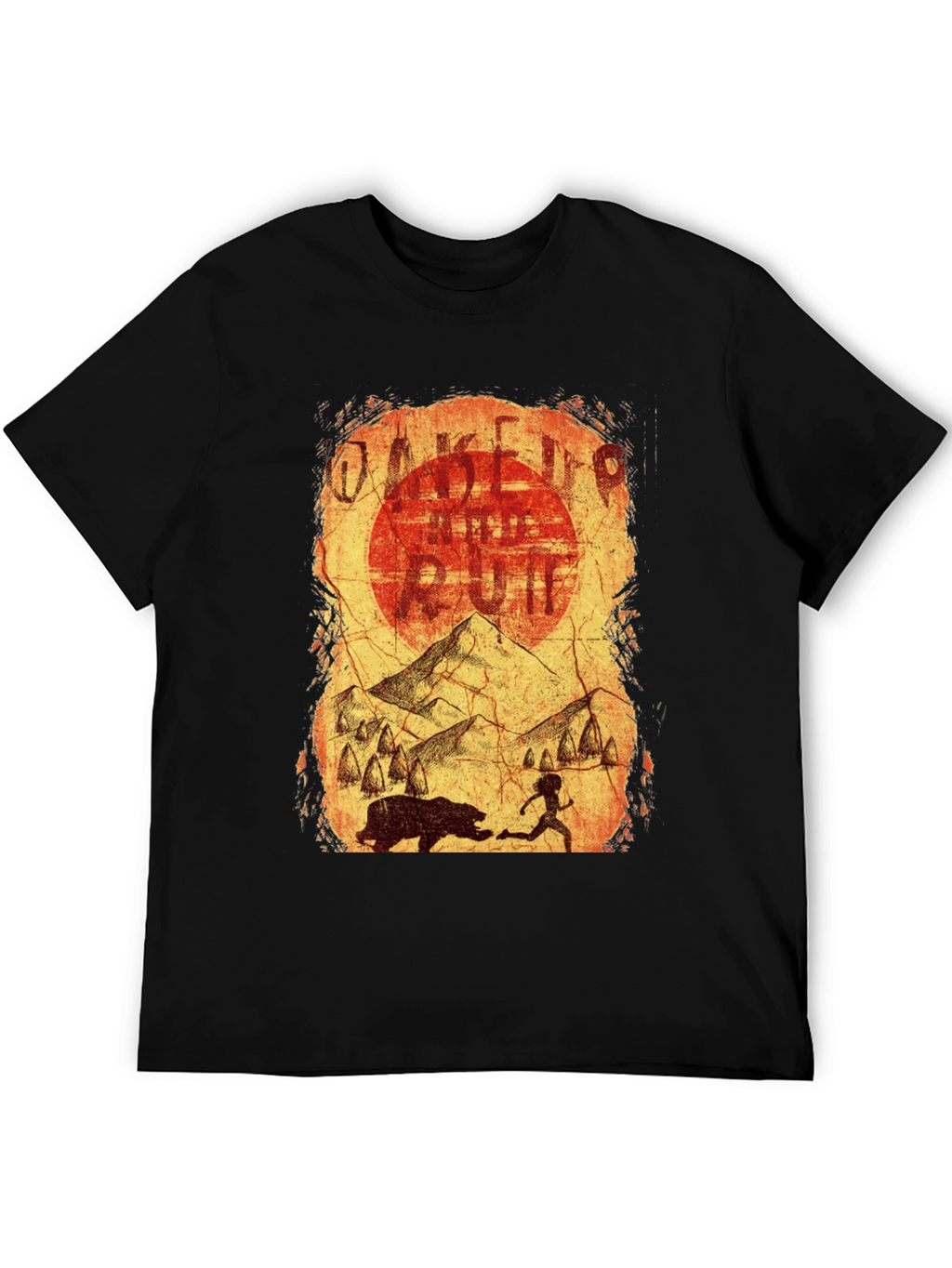 Wake Up & Run T-Shirt - Cave Art Style